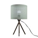 Ver imagem 1 de Abajur de Mesa Base Madeira Cobre e Cúpula Rendada Bege