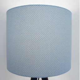 Abajur Base Madeira Azul Marinho e Cúpula Azul Poá - 2