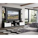 Ver imagem 2 de Estante Com Suporte Tv 65" Prateleiras C/ Espelho Oslo Multimóveis V3385 Preta/Branca Preto/Branco