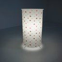 Ver imagem 3 de Abajur Cilíndrico Revestido com Tecido Estampado Triângulos Crie Casa Marrom, Laranja e Verde