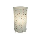 Ver imagem 1 de Abajur Cilíndrico Revestido com Tecido Estampado Triângulos Crie Casa Marrom, Laranja e Verde