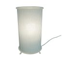 Ver imagem 1 de Abajur Cilíndrico Revestido com Tecido Listrado Crie Casa Cinza e Branco