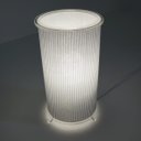 Ver imagem 3 de Abajur Cilíndrico Revestido com Tecido Listrado Crie Casa Cinza e Branco