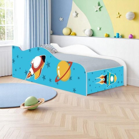 Cama Infantil Foguete Espacial com Colchão MDF Branco Casah