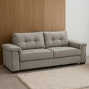 Ver imagem 1 de Sofá 3 Lugares para Sala de Estar Living 208cm Allon F04 Veludo Marrom Claro - Lyam Decor
