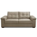 Ver imagem 3 de Sofá 3 Lugares para Sala de Estar Living 208cm Allon F04 Veludo Marrom Claro - Lyam Decor