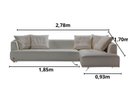 Ver imagem 3 de Sofá de Canto 5 Lugares em Couro Sintético Branco, 2,78m X 1,80m