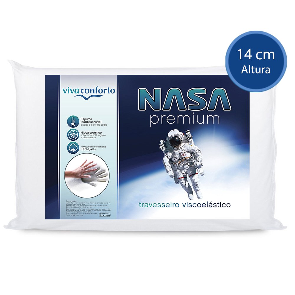 Travesseiro Nasa Viva Conforto - Altura 14cm