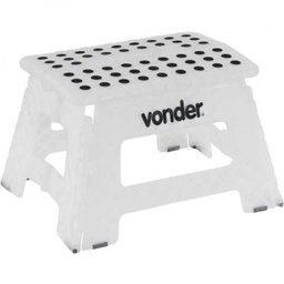 Banqueta Plástica Portátil Dobrável Com Alça Multiuso Vonder 22cm Capacidade 150kg Branca - 1