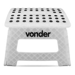 Banqueta Plástica Portátil Dobrável Com Alça Multiuso Vonder 22cm Capacidade 150kg Branca - 4
