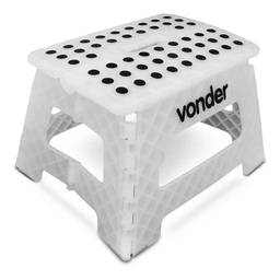 Banqueta Plástica Portátil Dobrável Com Alça Multiuso Vonder 22cm Capacidade 150kg Branca - 5