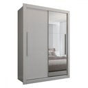 Ver imagem 3 de Guarda-roupa Solteiro Cardiff 2 Portas 2 Gavetas com Espelho Branco - Panorama Móveis