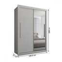 Ver imagem 5 de Guarda-roupa Solteiro Cardiff 2 Portas 2 Gavetas com Espelho Branco - Panorama Móveis