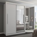 Ver imagem 1 de Guarda-roupa Solteiro Cardiff 2 Portas 2 Gavetas com Espelho Branco - Panorama Móveis