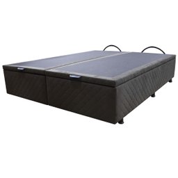 Base Cama Box Baú King Size Suede Bordado Marrom Skybox - 7