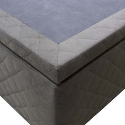 Base Cama Box Baú King Size Suede Bordado Marrom Skybox - 6