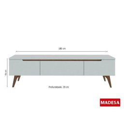 Rack para TV até 55 Polegadas 2 Portas 1 Gaveta Retrô Reims Madesa - 3 Rack para TV até 55 Polegadas 2 Portas 1 Gaveta Retrô Reims Madesa - 3