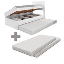 Ver imagem 1 de Cama Bau Solteiro Auxiliar e Colchão Branca Larissa