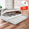 Cama Bau Solteiro Auxiliar e Colchão Branca Larissa - 2