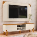 Ver imagem 2 de Rack Bancada com Painel Duna Cinamomo/off White para Tv até 65” - Madetec