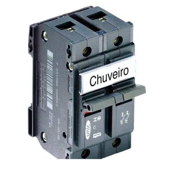 Disjuntor bipolar 50A preto Unic 220V/380V Pial - 1