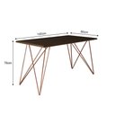 Ver imagem 2 de Mesa Jantar Industrial Trama 1,40x0,80m Amêndoa com 4 Cadeiras Estofadas Vitória Cobre e Preta