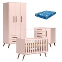 Ver imagem 1 de Quarto de Bebê Q Encanto Retrô Rosa com Colchão Ortobom - Qmovi