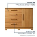 Ver imagem 6 de Cômoda para Quarto 4 Gavetas e 1 Porta Sapateira Flora Marrom/Cinamomo