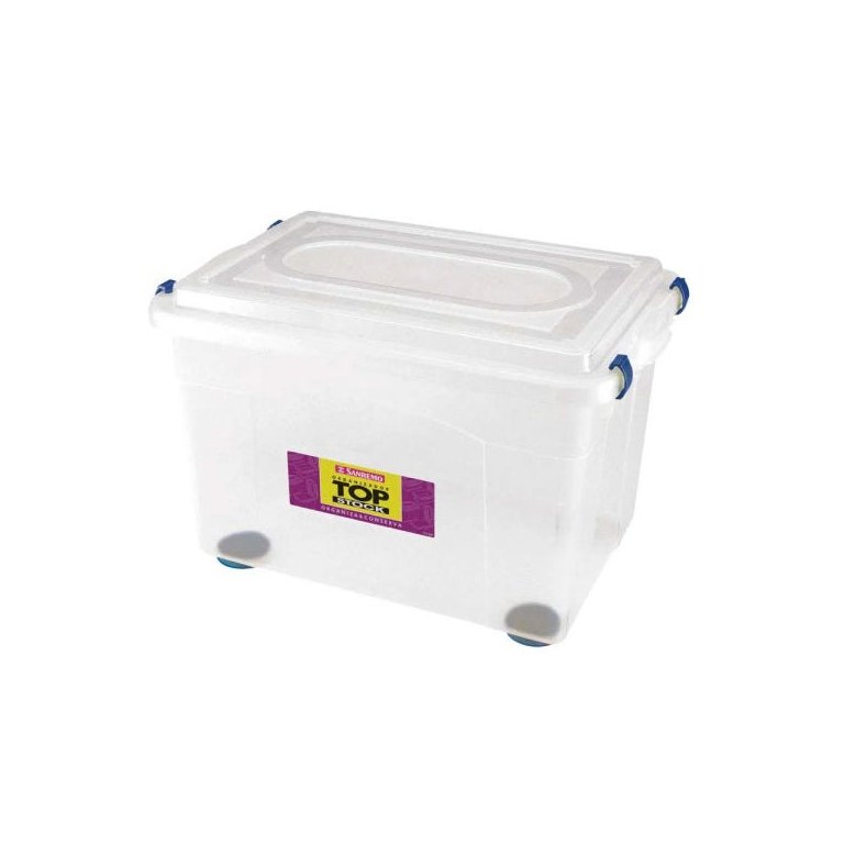 Caixa organizadora grande Top Stok alto 56,1 litros cristal Sanremo