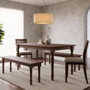 Ver imagem 4 de Mesa de Jantar 6 Lugares 160cm Madeira Maciça Pés Torneados Lazuli F06 Café - Lyam Decor