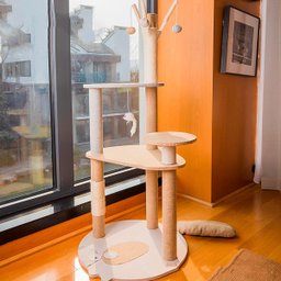 Árvore de Gatos Arranhador Brinquedo Torre Cama Toca Grande 115cm - 3