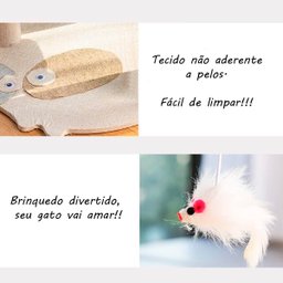 Árvore de Gatos Arranhador Brinquedo Torre Cama Toca Grande 115cm - 4