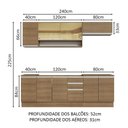 Ver imagem 4 de Armário de Cozinha Completa 240cm Rustic Glamy Madesa 03