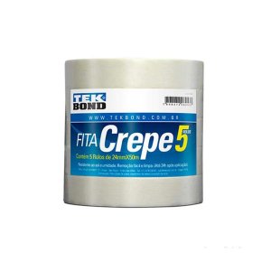 Fita crepe 24mmx50m pacote com 5 unidades Tekbond