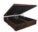 Ver imagem 1 de Base Box Baú Casal Pistão a Gás Marrom Suede Bipartido - 138x188