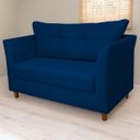Ver imagem 2 de Namoradeira Isis 2 Lugares Suede Azul Marinho - Belliv Decor