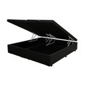 Ver imagem 1 de Cama Box Queen Size com Baú Pistão a Gás Preto Suede Bipartido - 158x198