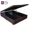 Cama Box Queen Size com Baú Pistão a Gás Marrom Suede Bipartido - 158x198 - 1