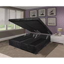 Ver imagem 1 de Cama Box Baú Queen Size com Baú Pistão a Gás Suede Bipartido - 158x198