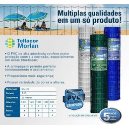 Tela Multiuso Revestida Pvc Tellacor 1,0x25m Morlan - Verde - 2