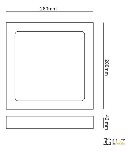 Painel Plafon Sobrepor Aluminio 24w Led 3000k - Pto - Branco Quente 3000k - 4