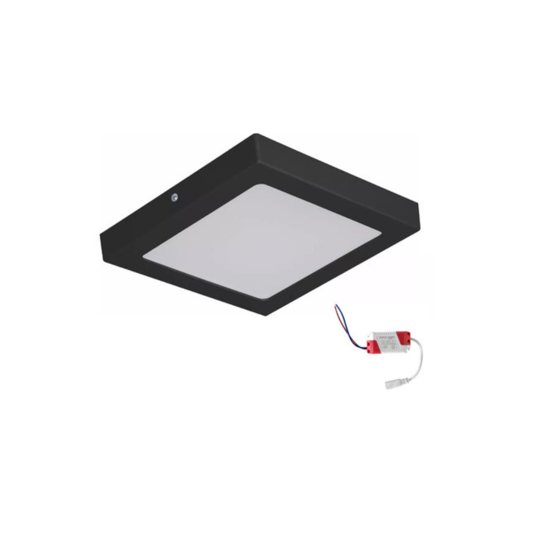 Painel Plafon Sobrepor Aluminio 24w Led 3000k - Pto - Branco Quente 3000k