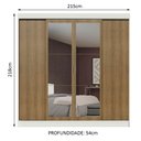 Ver imagem 4 de Guarda-roupa Casal Madesa Austin 4 Portas de Correr com Espelhos 3 Gavetas