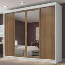 Ver imagem 1 de Guarda-roupa Casal Madesa Austin 4 Portas de Correr com Espelhos 3 Gavetas