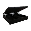 Ver imagem 1 de Base Box Baú Casal Bipartido Acolchoes Suede Preto 41x138x188