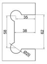 Ver imagem 6 de Dobradiça Inox 90º 1012 Central para Box e Porta Vidro/alvenaria Preta - 2un