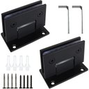 Ver imagem 1 de Dobradiça Inox 90º 1012 Central para Box e Porta Vidro/alvenaria Preta - 2un