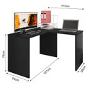 Ver imagem 3 de Mesa para Computador Ambiente Gávea com Extensora Preto Trama - Móveis Leão