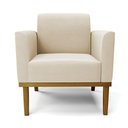 Ver imagem 4 de Kit 2 Poltronas Base de Madeira Fixa Castanho Marisa Suede D03 - D'Rossi Bege