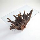 Ver imagem 5 de Mesa de Jantar 6 Lugares Retangular com Tampo em Vidro Temperado Base de Raiz Natural 200cm Casa Lar